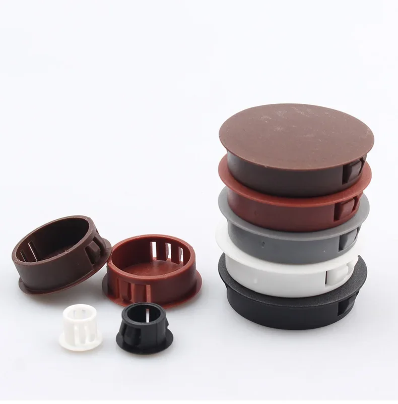 10 قطعة المفاجئة على ثقب التوصيل 5 مللي متر ~ 80 مللي متر جولة البلاستيك تقطيع نهاية قبعات أنبوب الأنابيب إدراج #4