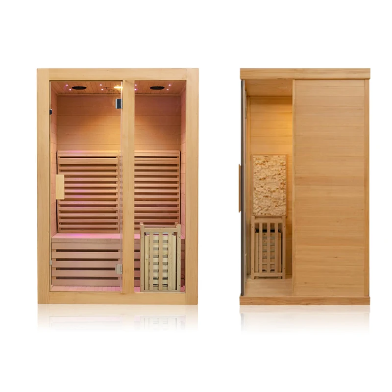 

2-3 People Indoor Saunas Hemlock Red Cedar Dry Steam Sauna Rooms Dry Steam