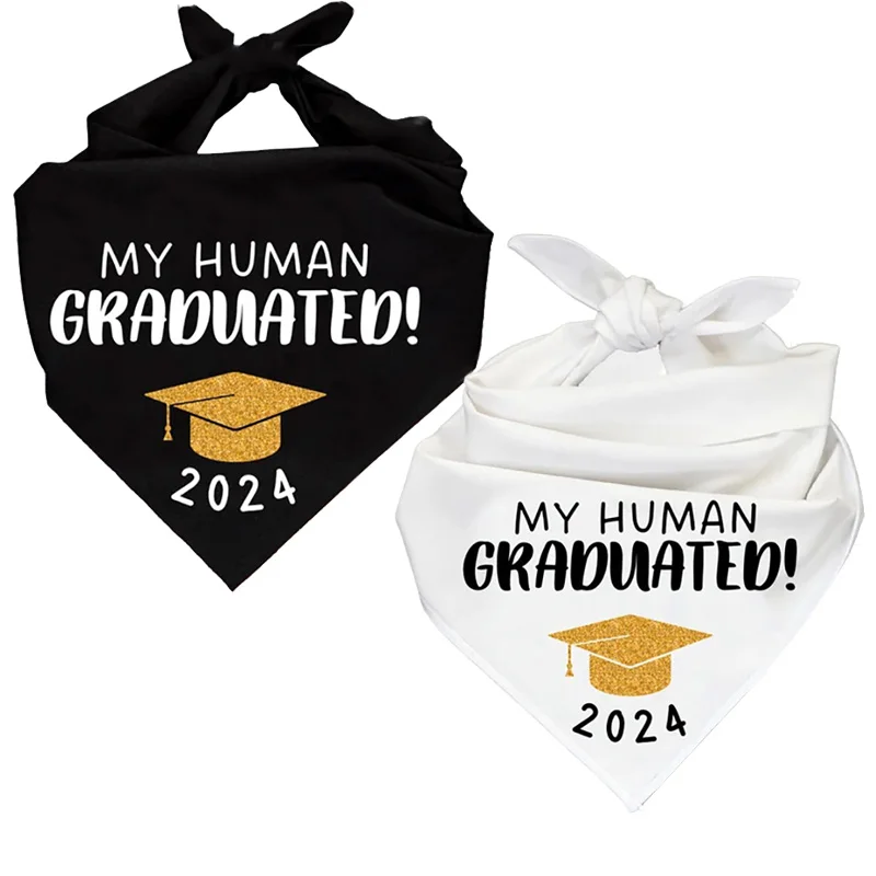 

My Human Graduated Dog Bandana Senior Class of 2024 High School college Masters Nursing Graduation Congrats Grad decoration gift