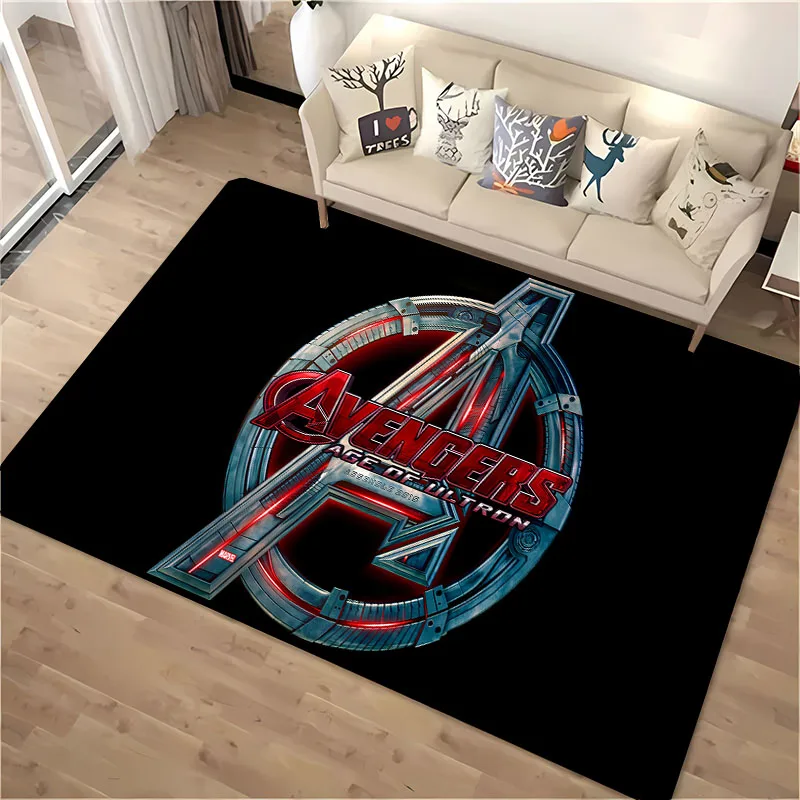 Marvel Logo Theme Area Carpet,Living Room and Bedroom Household Items, Children's Room Sofa Mat,Doormat Floor Anti-slip Rug,Gift