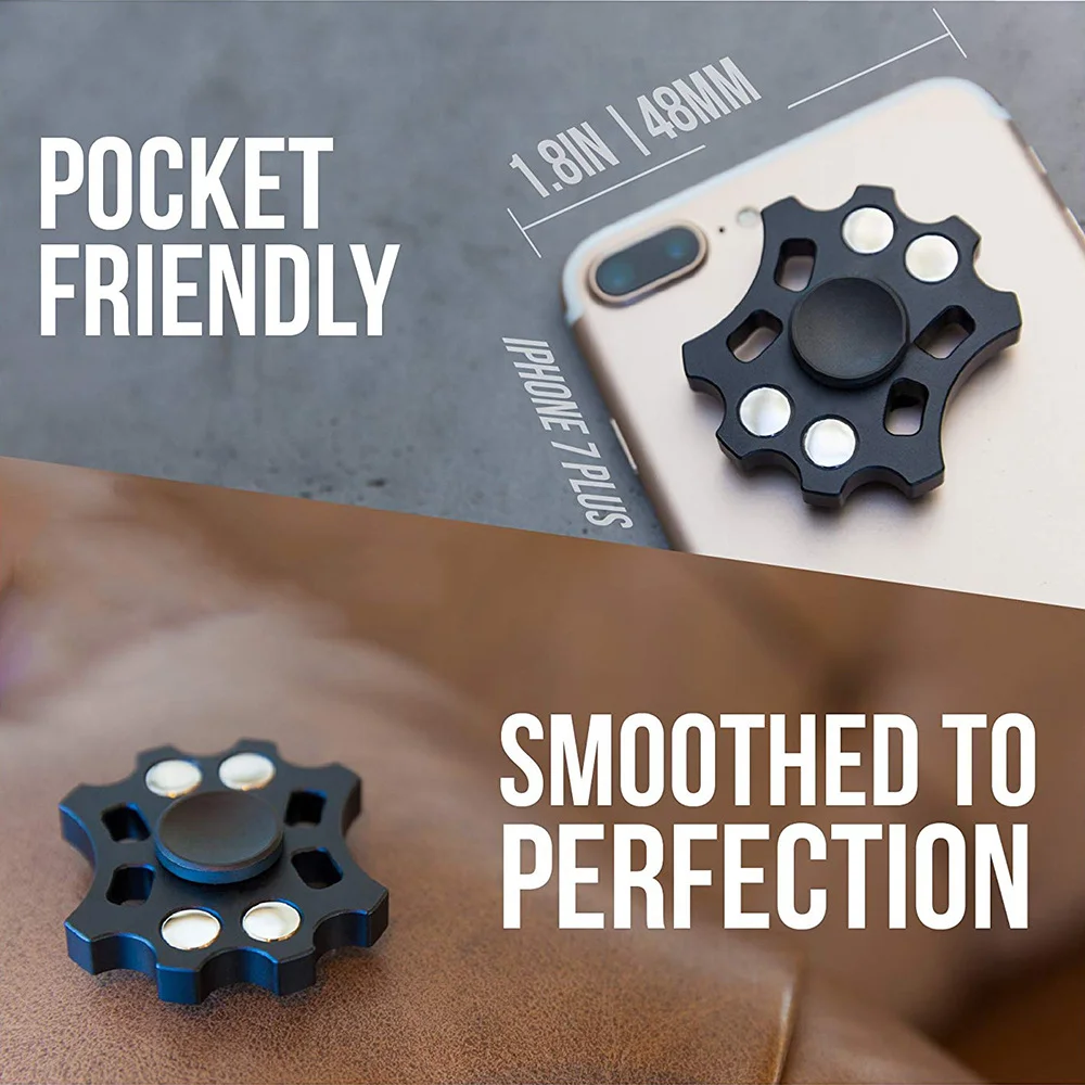 Aluminum Alloy Mini Spider Fidget Spinner Metal Structure Hand‑Spinning Toy Portable Desktop EDC Stress Toy for Adults Students