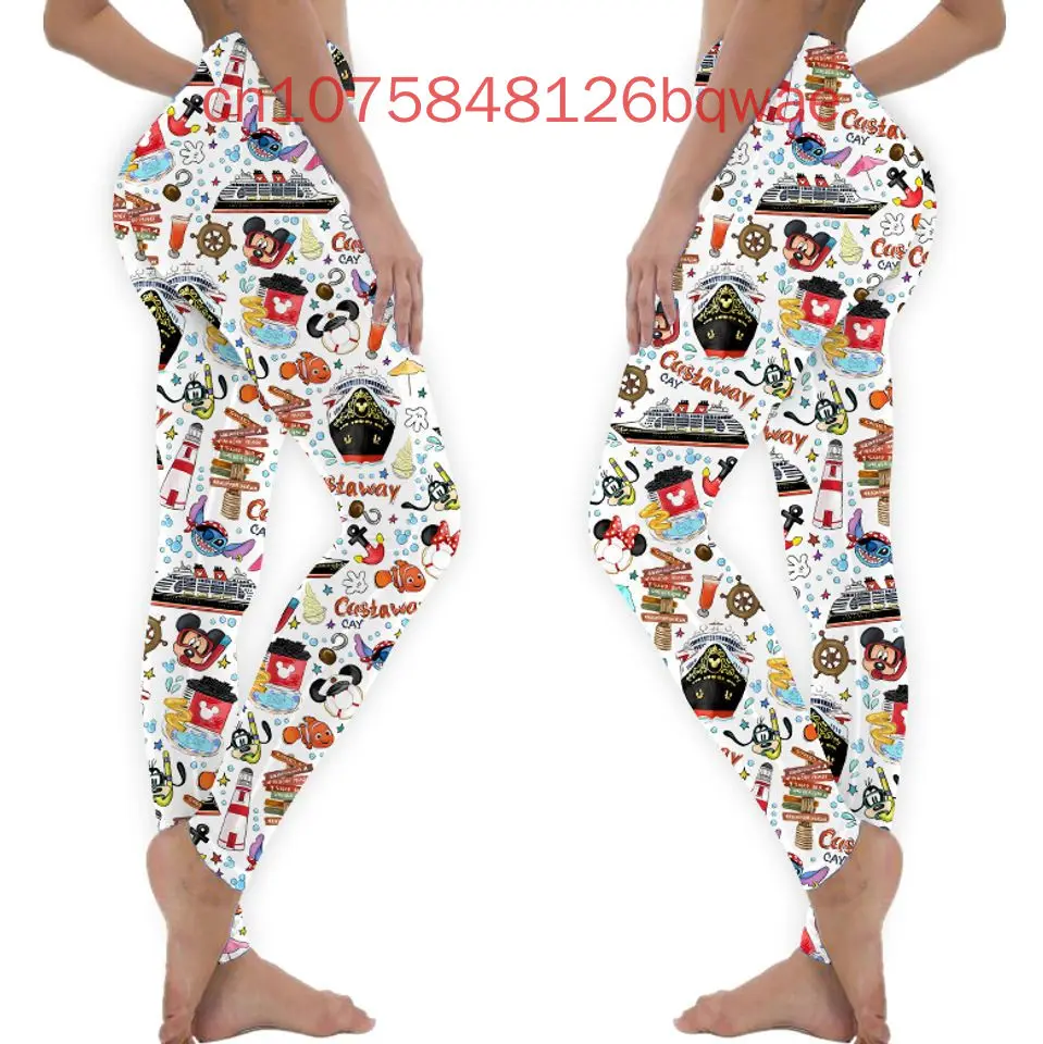 2024 New Fashion Mickey Leggings da donna pantaloni sportivi da donna pantaloni da palestra topolino da donna pantaloni Casual femminili