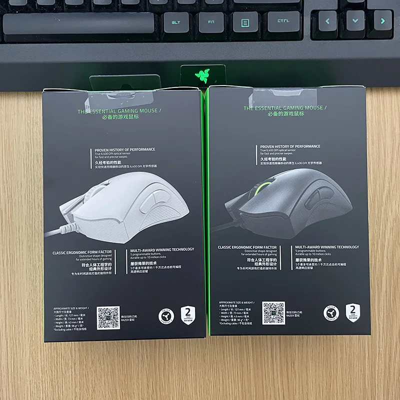 Imagem -03 - Razer Deathadder Essential Gaming Mouse Original Branco 6400dpi Sensor Óptico Botões Independentes para Laptop pc Gamer Preto