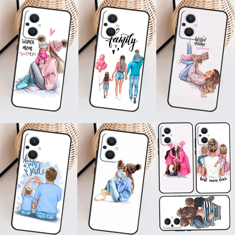 Baby Mom Daughter Girl Son Dad Case For OPPO Reno 7 8 8T 2Z 4Z 5Z 6 Lite 10 Pro OPPO Find X5 X6 Pro X2 Lite X3 Neo Cover