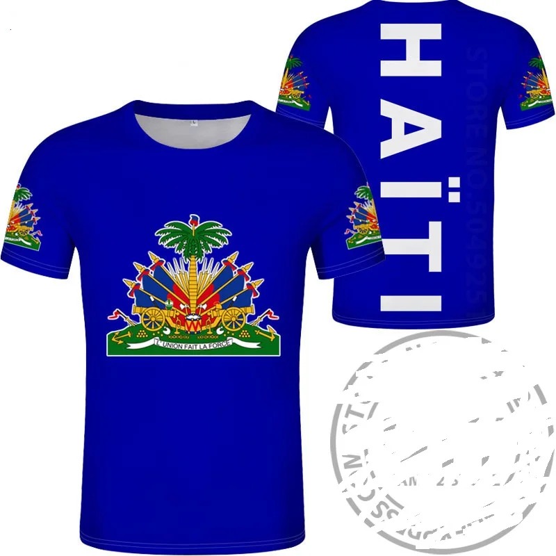 Hti HAITI Flag National Emblem Tshirts 3D Print TShirt Summer T Shirt Fashion Kids Casual Boy Girl Unisex Round Neck Tees TShirt