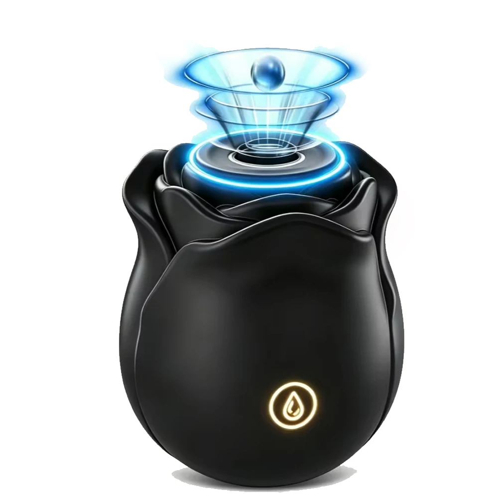 Vibrador con Forma de Rosa, Estimulador de Clítoris Oral con Lengua, Masajeador Anal y Vaginal, Masturbador, Juguetes Sexuales para Mujeres