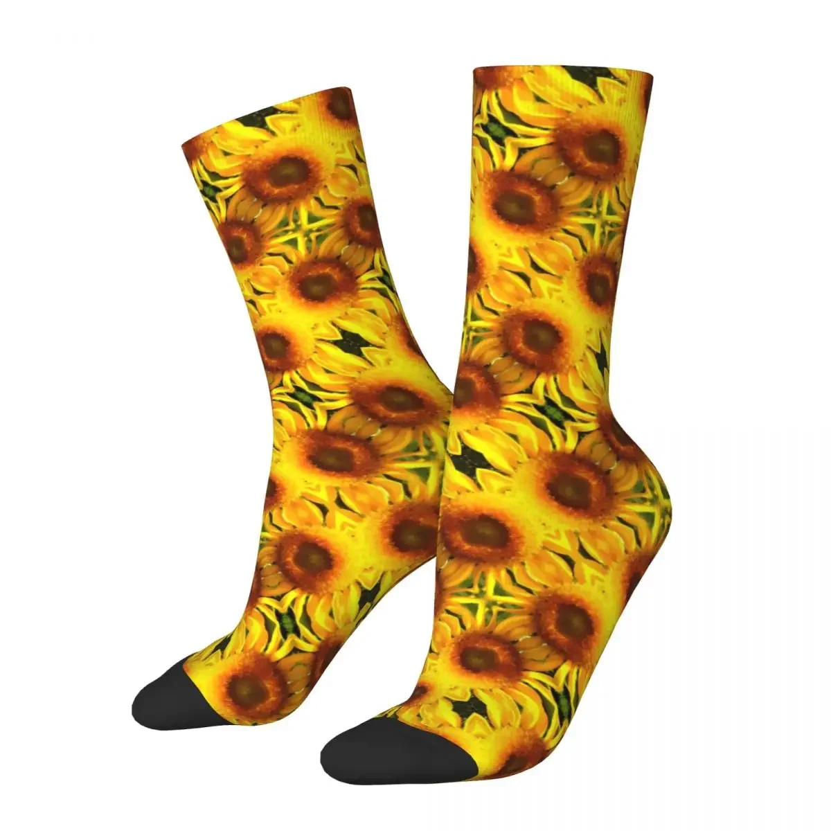 Yellow Sunflower Socks Floral Print Leisure Stockings Autumn Non Slip Women Men Socks Comfortable Graphic Climbing Socks