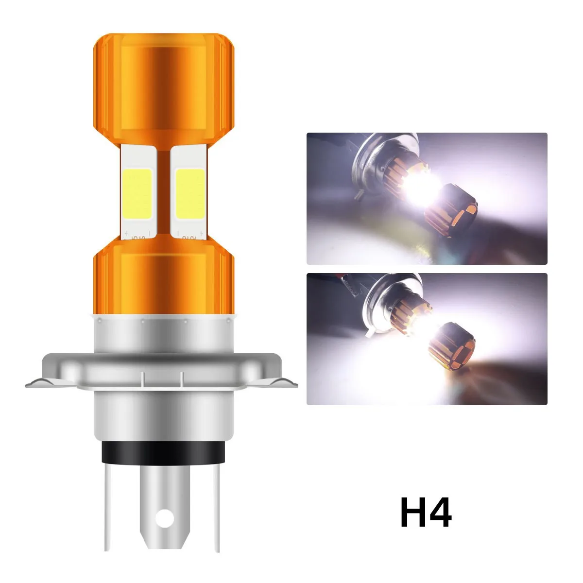 H4/P15D/BA20D 36W LED 4COB motorcycle headlight bulb 1400LM 6000K Hi/LO beam light