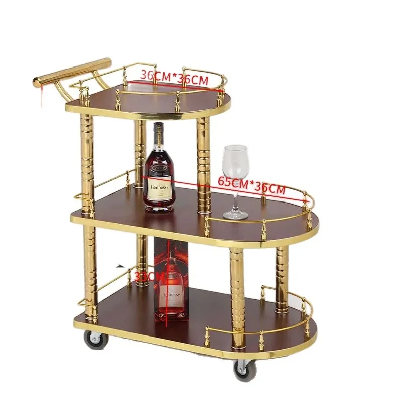 Mobile food delivery cart Coffee trolley Hotel restaurant trolley Cake cart European