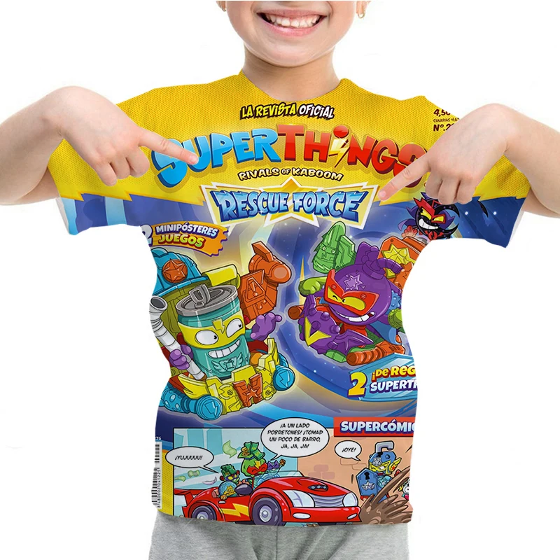 Kids Summer T-shirts SuperThings 3D Print T Shirts Boys Cartoon Tees Casual Loose Breathable Clothes Girls Tops T-Shirt Camiseta