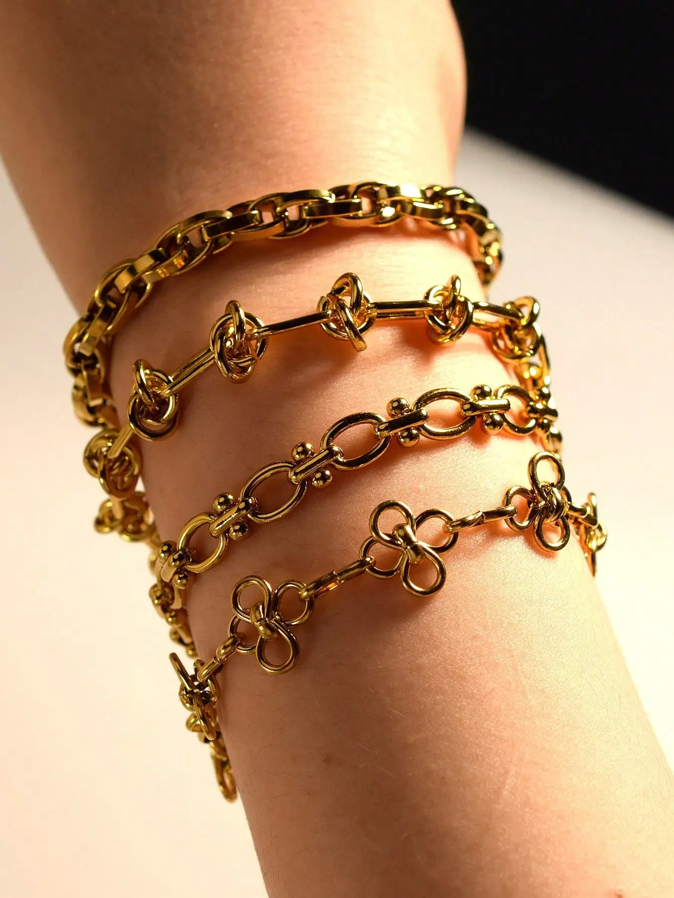 Modisches Knotenarmband für Damen, Multi-Style-Gliederkettenarmband aus Edelstahl
