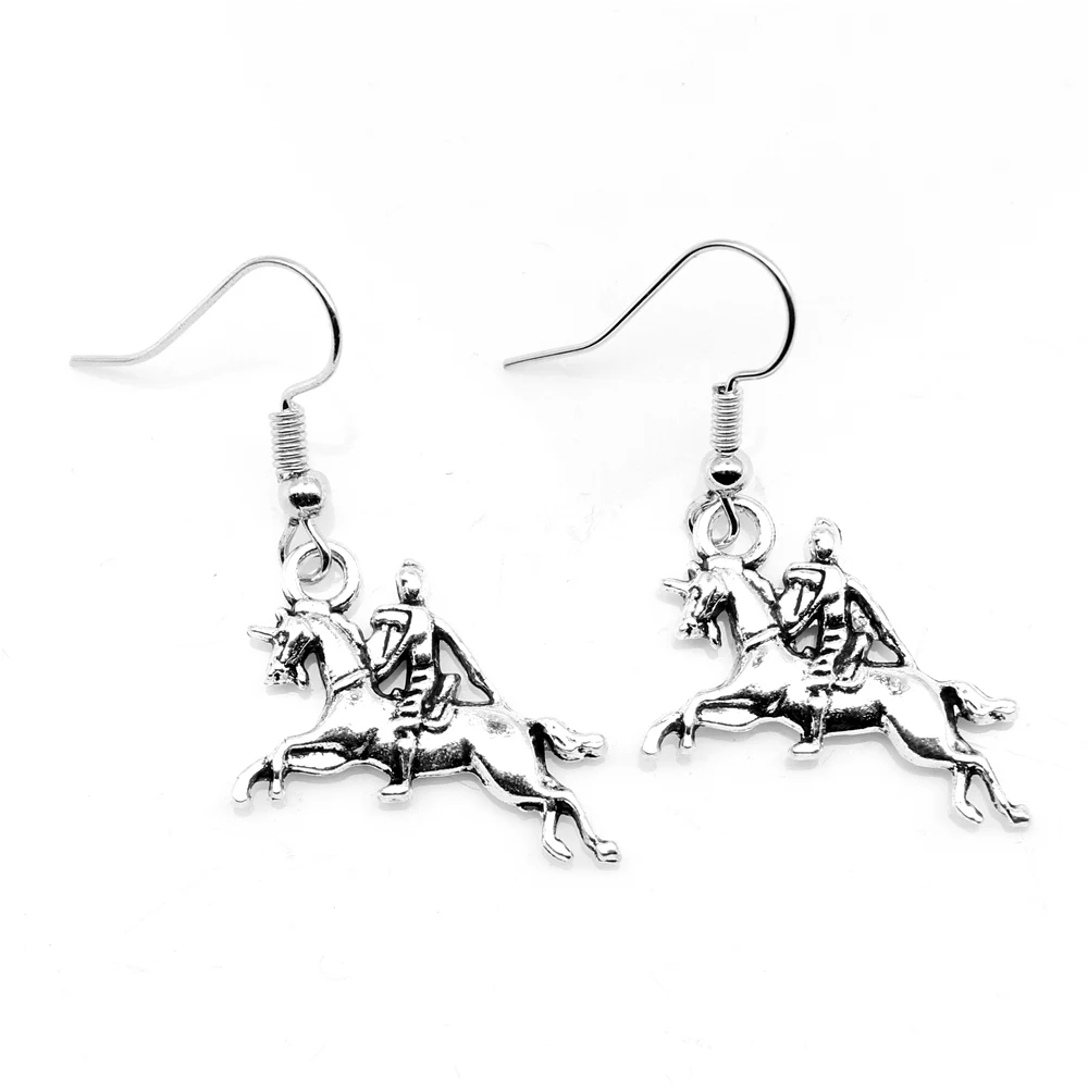 1 Pair 17x25mm Horseback Riding Male Earring Wife Gift