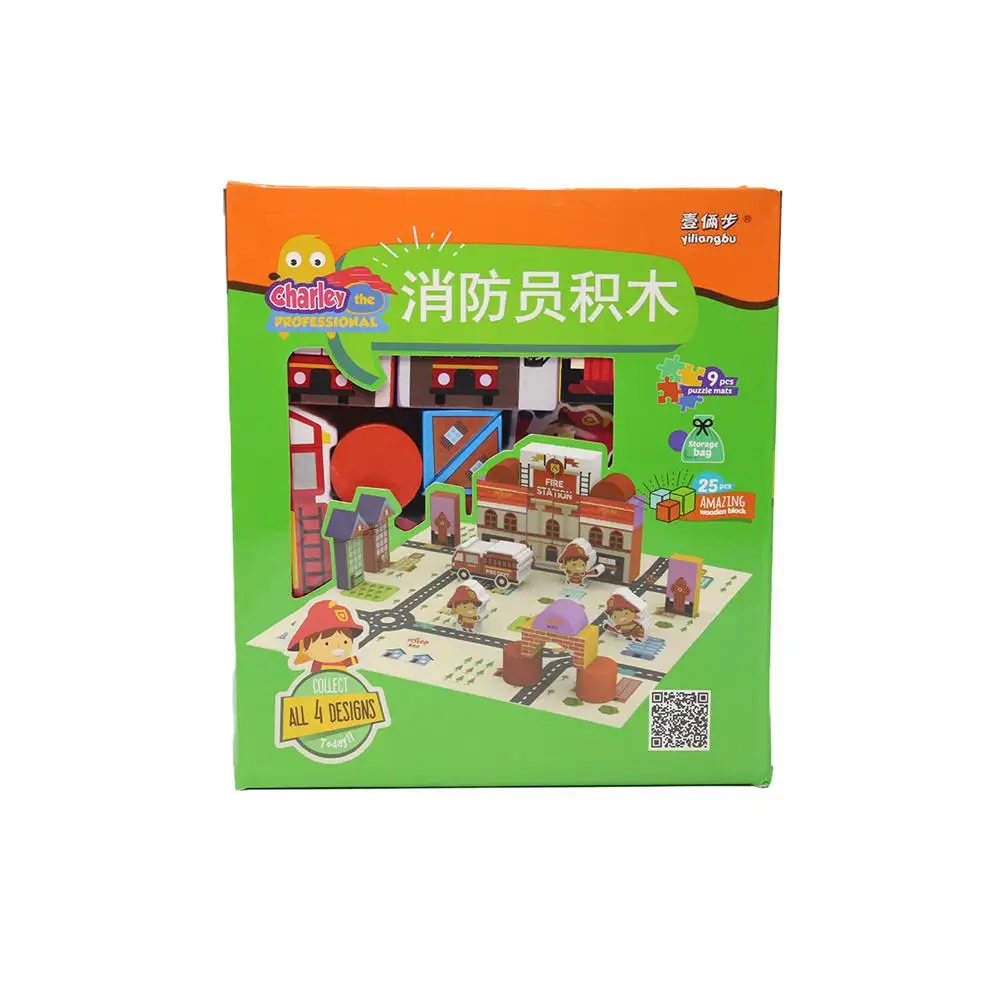 ToruToys educational firefighter wooden game set 25 pieces