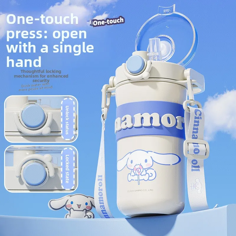 

Sanrio Kuromi Adorable Water Bottle for Girls - Large Capacity Dual Drinking Portable Cup, Chic for School/Sports/Summer