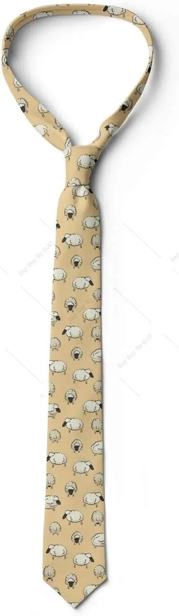 Cute Sheep Pattern Multicolor Modern Men's Tie Print One Size Mens Ties POLYESTER