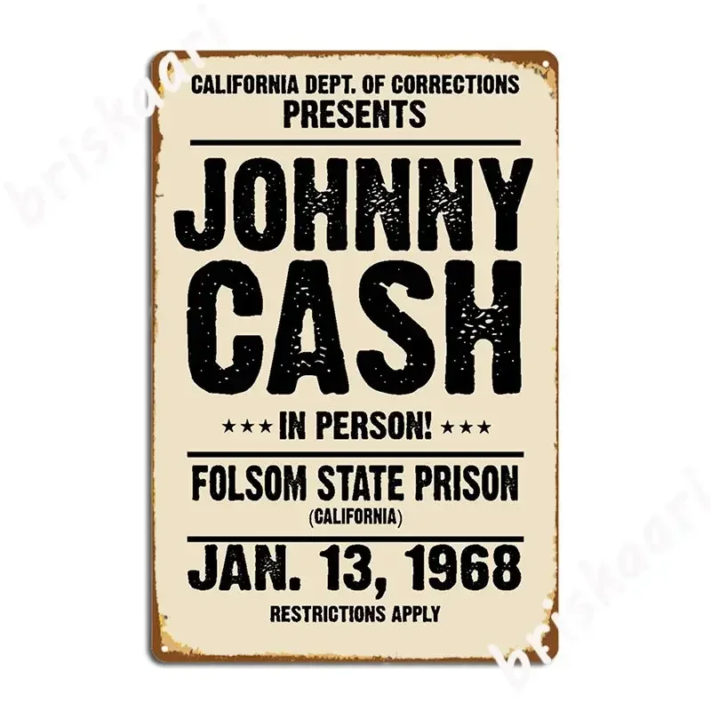 Folsom State Prison Outlaw Country Music Metal Sign Bar Printing Cinema Club Bar Wall Cave Tin Sign Poster