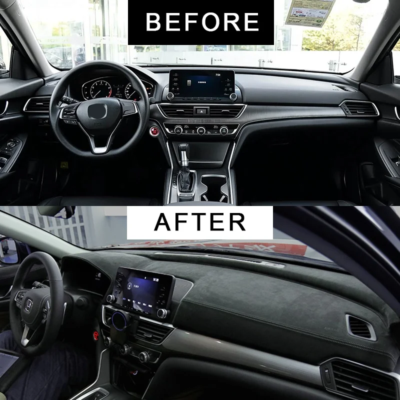 

Накладка на приборную панель автомобиля из алькантары для Honda Accord 2018-2019 INSPIRE, коврик-накладка, подушка, защита от солнца, автомобильный стайлинг