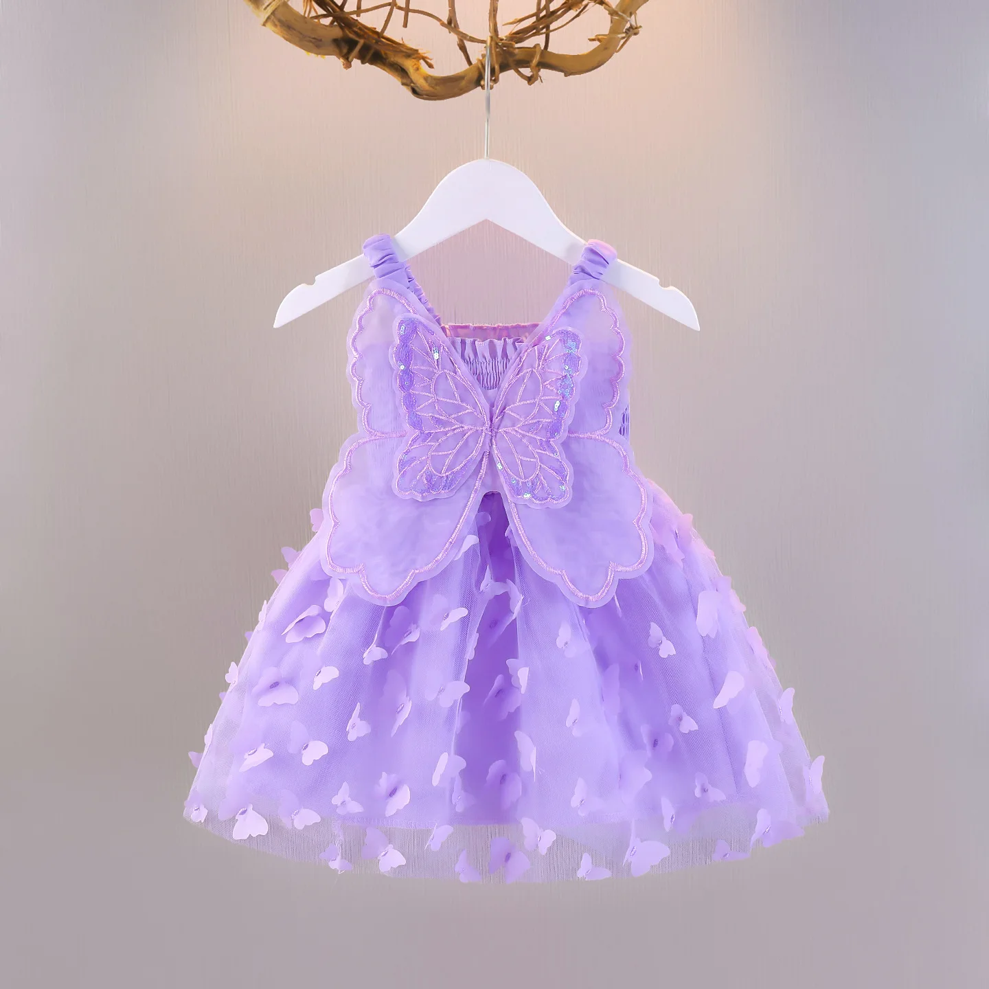 Ärmelloses Tüllkleid mit 3D-Schleife für Mädchen - Perlenriemen & Netzrock, Feenparty-Outfit & Alltagskleidung Blumenmädchenkleider – Detail 7