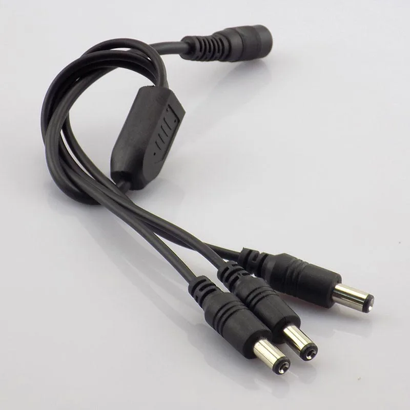 

50pcs 2.1*5.5mm 1 Female to 3way Male Splitter Extension cord Cable for CCTV Camera Accessories DC Power Supply 12V Pigtail C3
