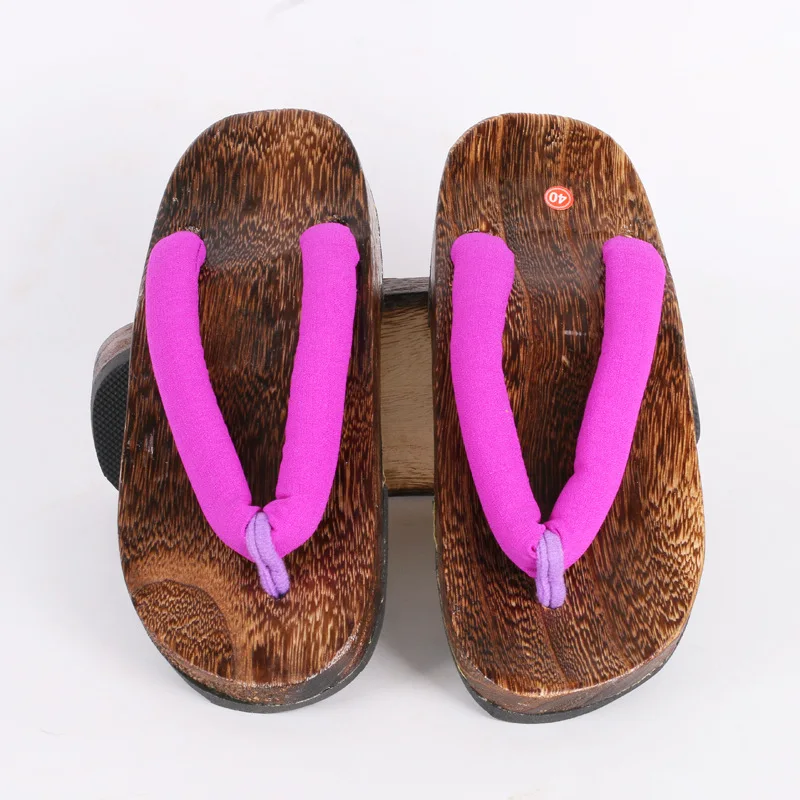 17Colors Wooden Japanese Traditional Geta Paulownia Ninja Cosplay Flat Bottom Clog Man Woman Man Shoes Flip Flop Summer Sandals