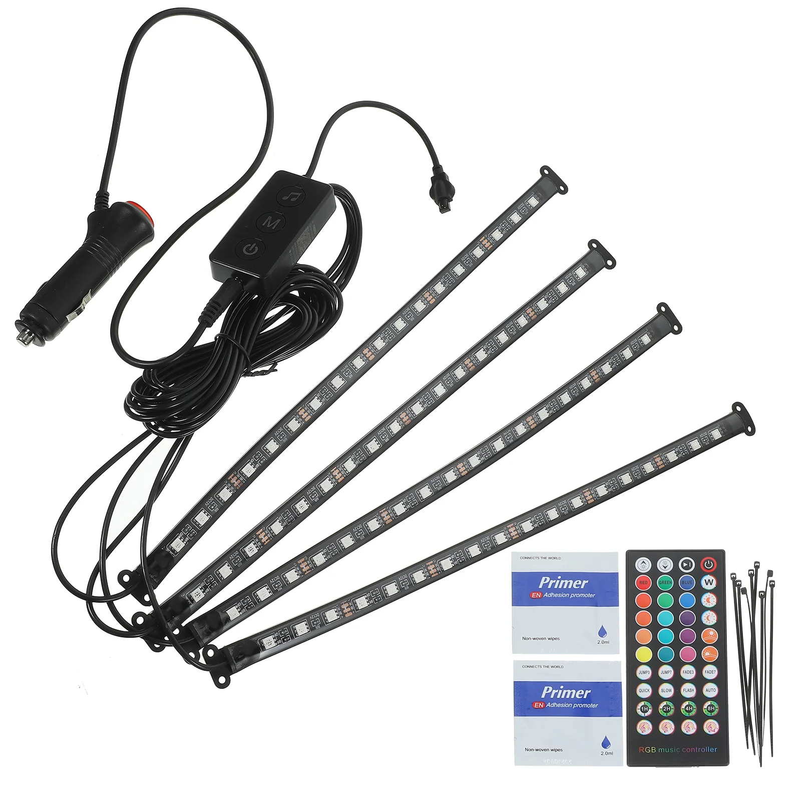 LED Car Interior Light Bar Remote Control App Adjustable-72led One to Four Lights Strips Wireless Miss