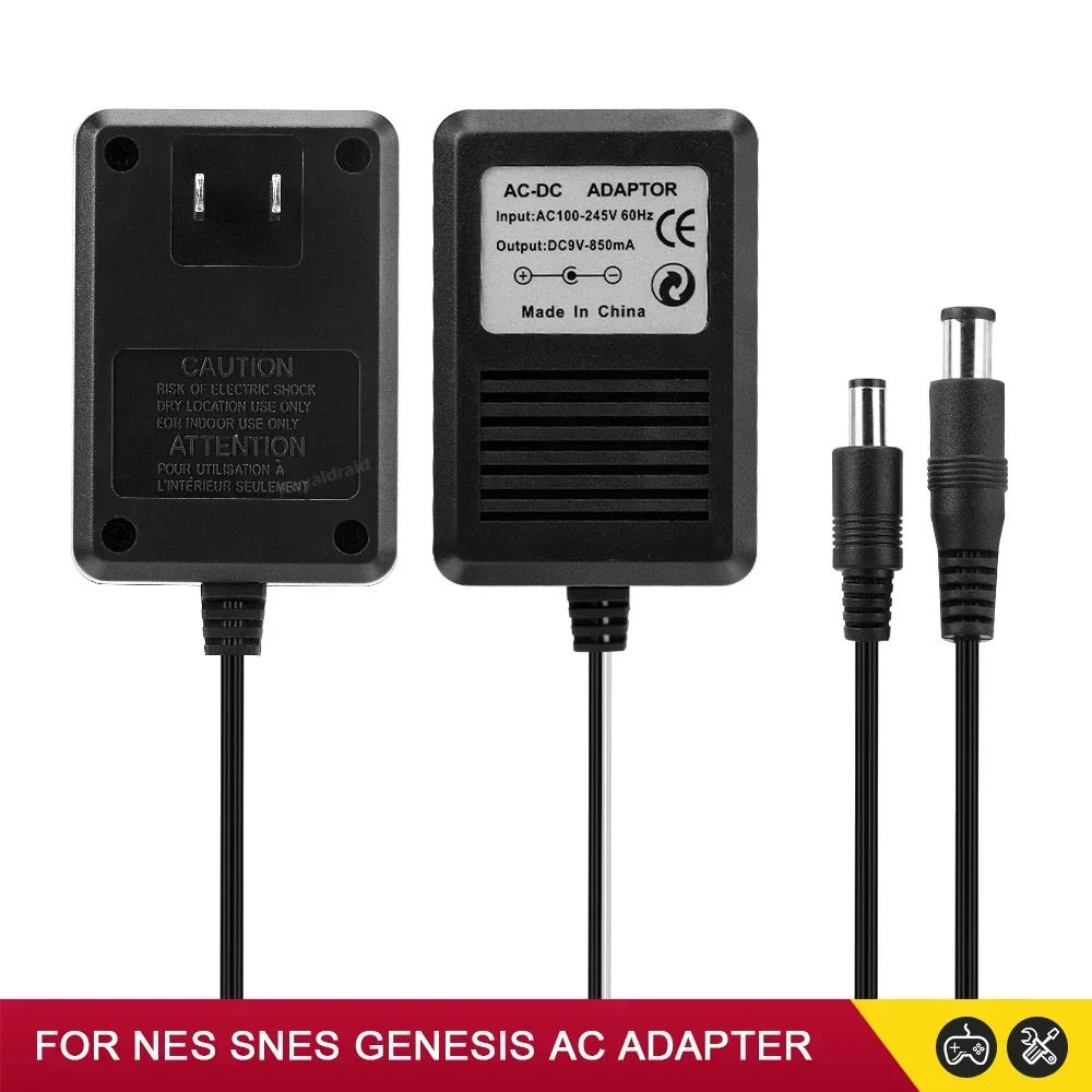 New AC Power Supply US PLUG Input 110-240V 60Hz Output DC 9V-850mA AC Adapter For NES/SNES/Sega Genesis Game Console Adaptor