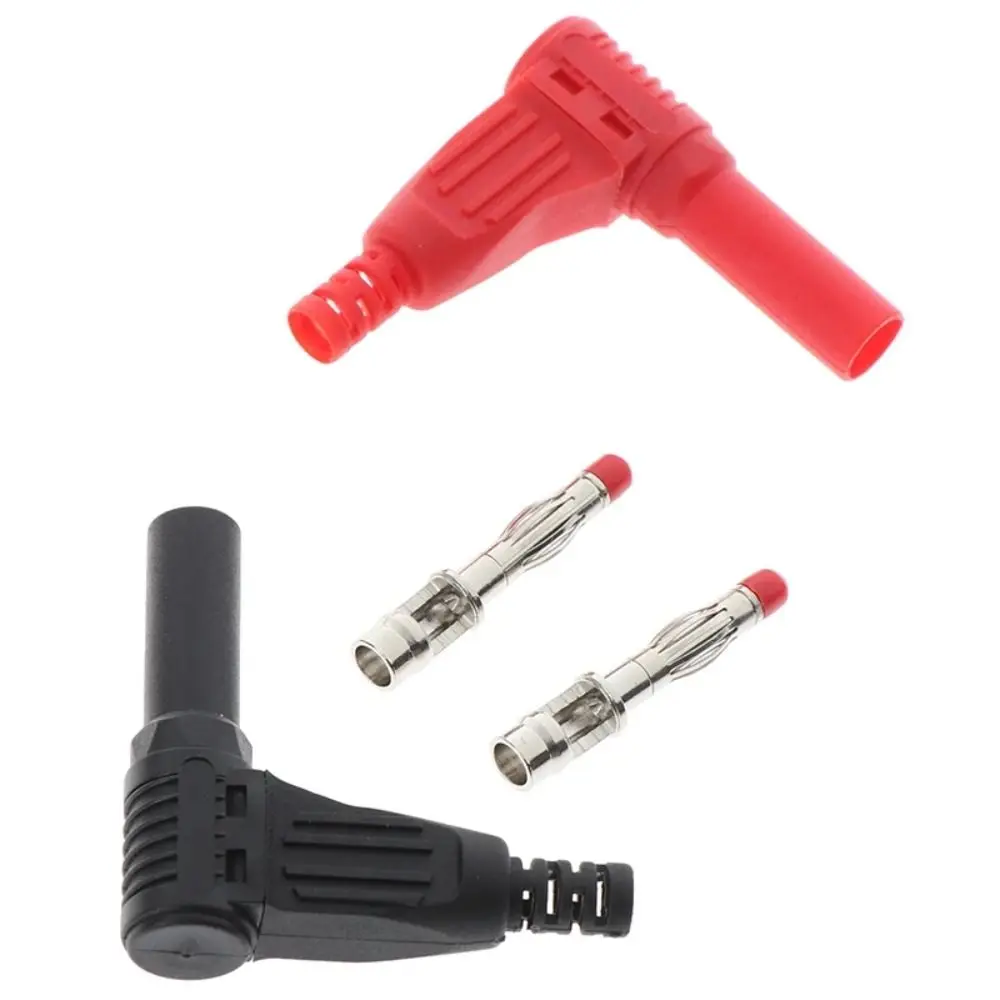 4mm High Current Banana Plug Male Right Angle Insulation Wire Solder Type Elbow Banana Insert Multimeter Test Cable Connector
