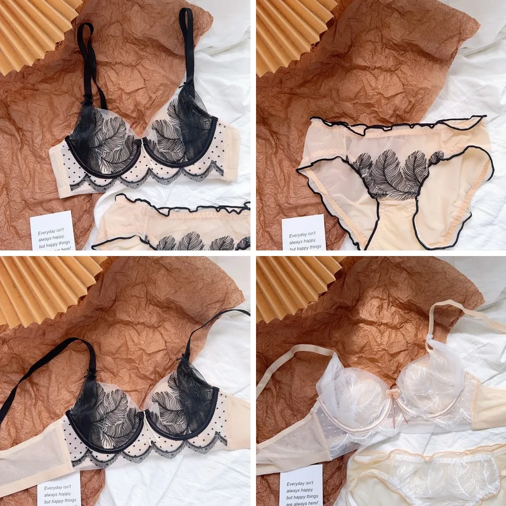 

Vintage Lace Underwear Set with Rabbit Ears Cup, Push Up Support for Large & Small Breasts