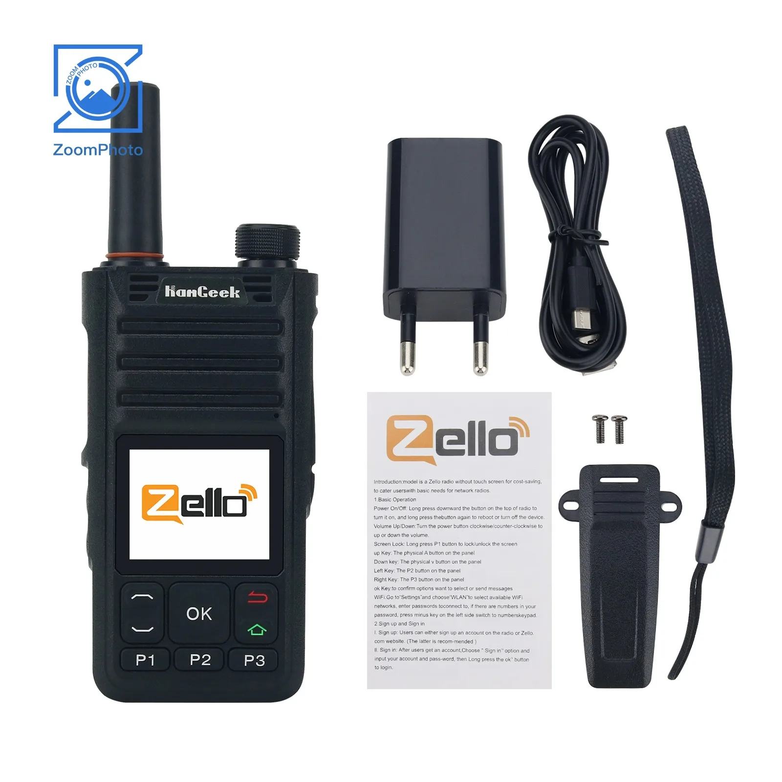 HamGeek-PD-ZL18 Zello Walkie Talkie, 5W, 4G Radio, POC Radio Network, Supports GPS Positioning