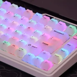 Clear Matte Translucent Keycaps, Suitable for Most Mechanical Keyboards, Ice Crystal, 1% Cherry, PBT, CHERRY