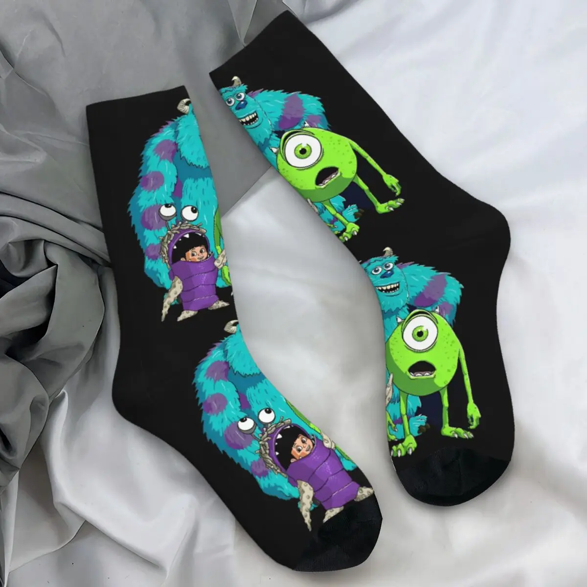 Monsters Inc University Sullivan Boo Socks Trendy Stockings Men Soft Breathable Skateboard Socks Autumn Graphic Anti Skid Socks