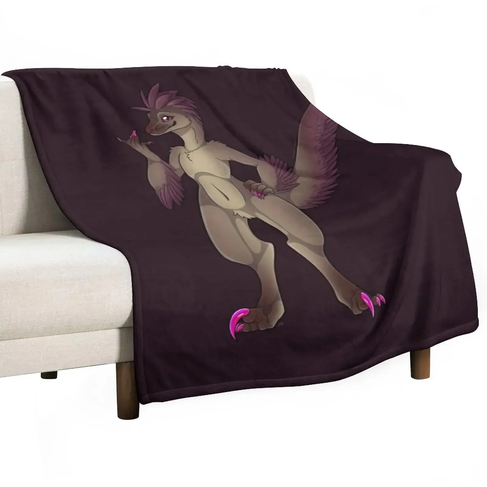 

Vermillion Velociraptor Throw Blanket funny gift Bed covers Blankets