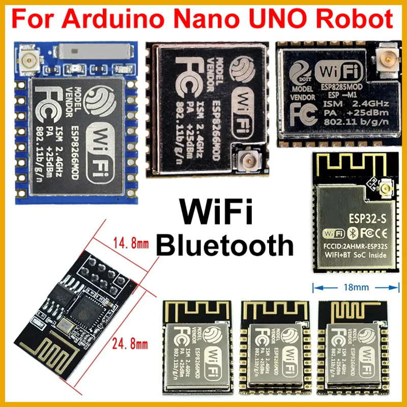 ESP32 ESP-32S ESP-12E ESP-12F ESP-12S ESP-01S ESP-07 07S ESP01 M1 ESP8266 Wireless WiFi Bluetooth Module PCB Antenna For Arduino