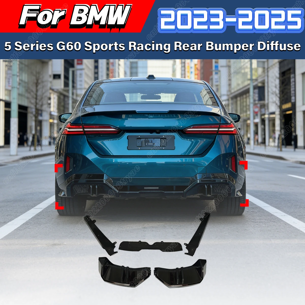 

For BMW 5 Series G60 2023 2024 2025 Automotive Rear Bumper MP Style Diffuser Lip Sports Racing Diverter Body Modification Kit