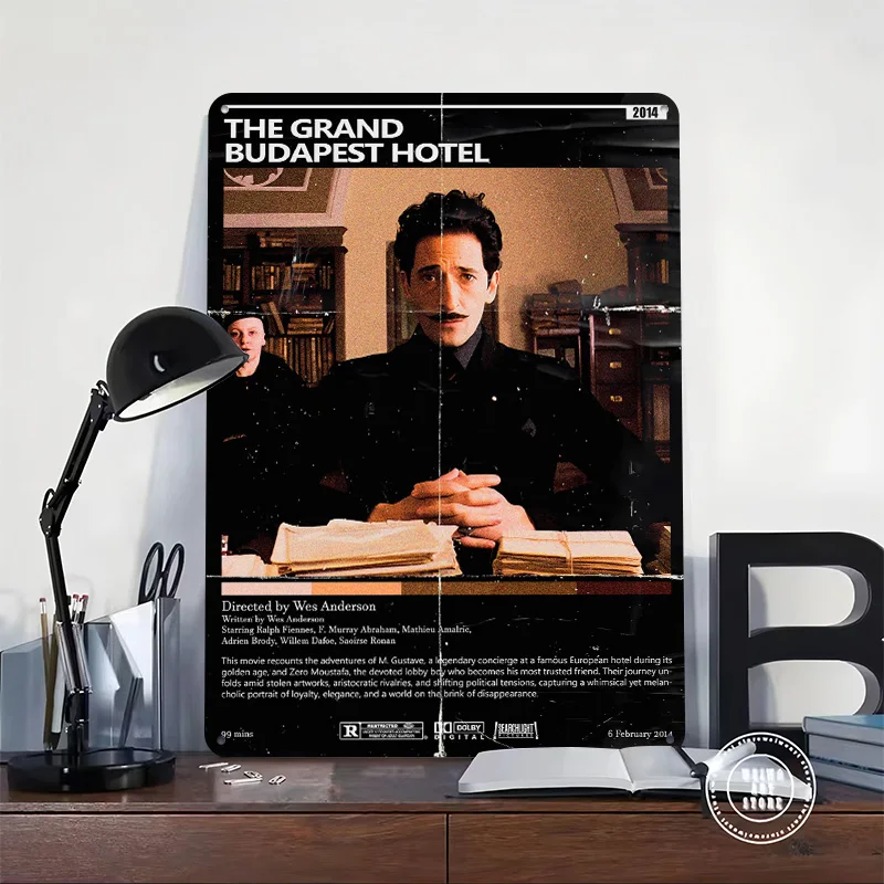The Grand Budapest Hotel Movie Poster Customized Vintage Metal Signs Wall Art Retro Tin Plaque for Gaming Room Decoration Garage
