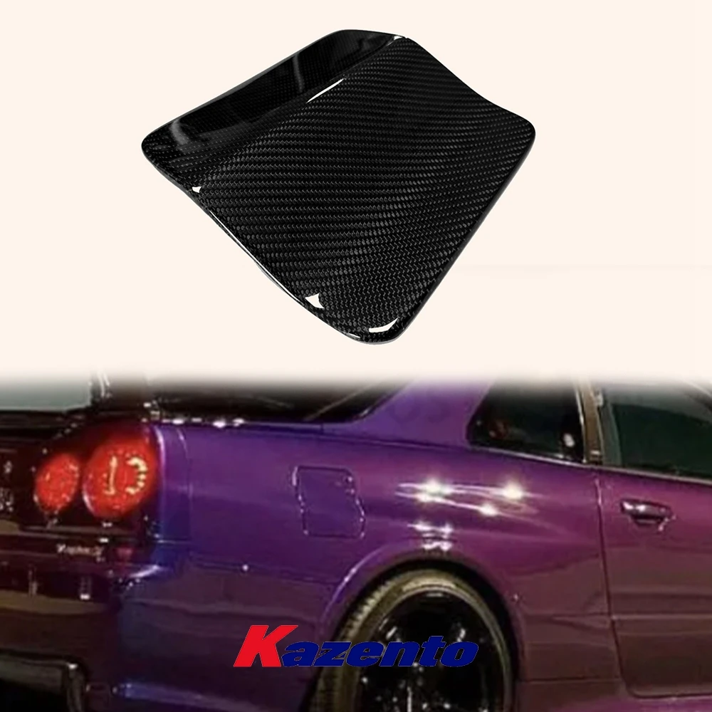 For Nissan Skyline R34 (GTR Only) OE Style Carbon Rear Fender Fuel Cap Cover