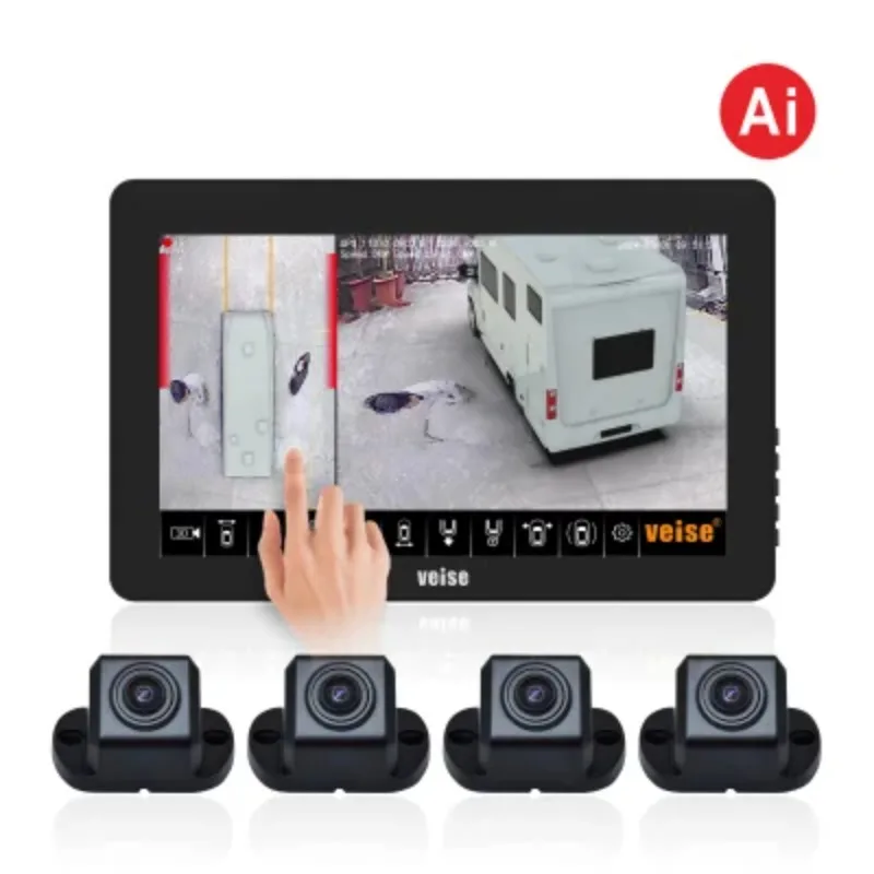 HD 360 Surround View Safe Driving Assistance Waterproof Touch 10.1 Inch Monitor All-in-One System