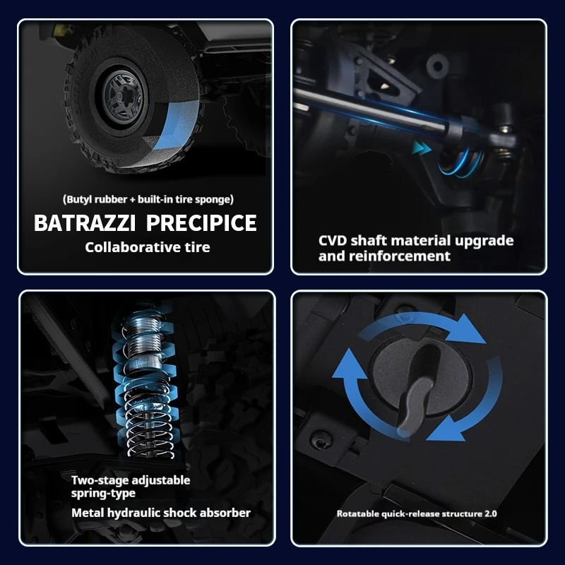 Fms Fcx10p 11061 시뮬레이션 Lc80 프로 클라이밍 카 1/10 원격 제어 전기 오프로드 차량 어린이 장난감 선물