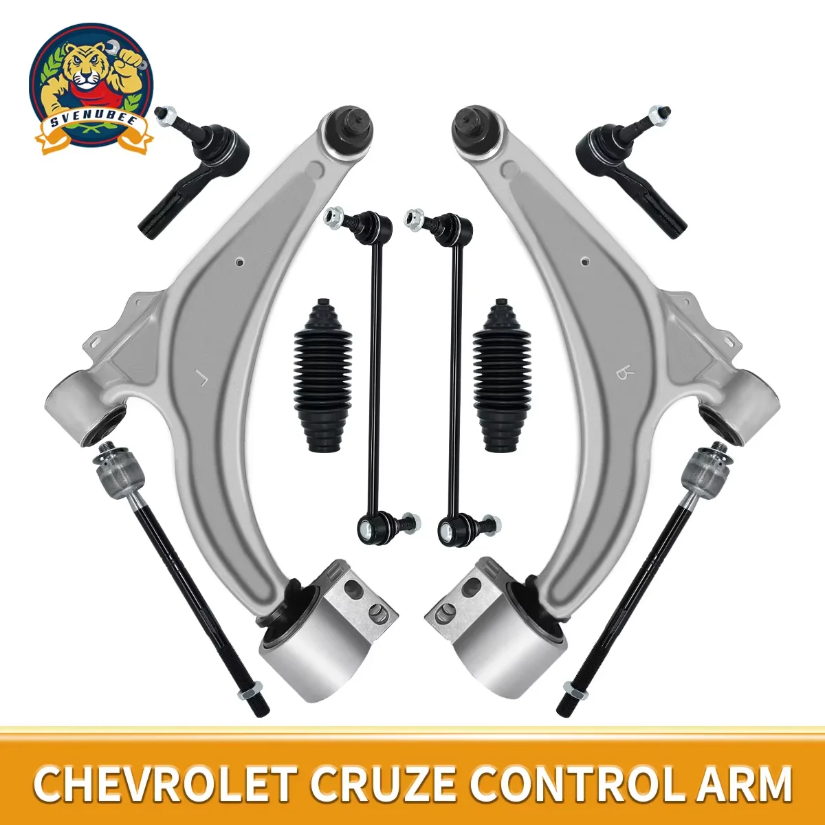 

Svenubee Front Lower Control Arm Ball Joint Tie Rod Boot 10Pcs Kits for Chevrolet Cruze Buick Verano 2011 2012 2013 2014-2017