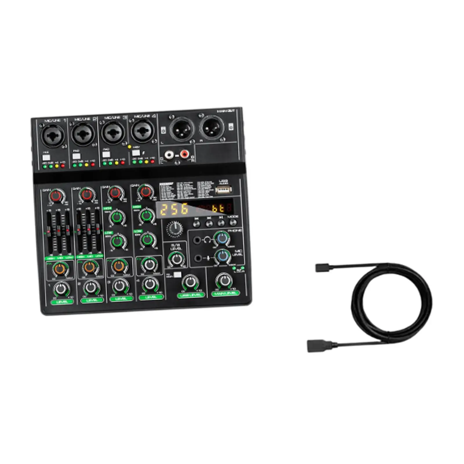 Mixer Audio effetto ritardo riverbero compatto 48V 6 canali per Studio telefonico Home