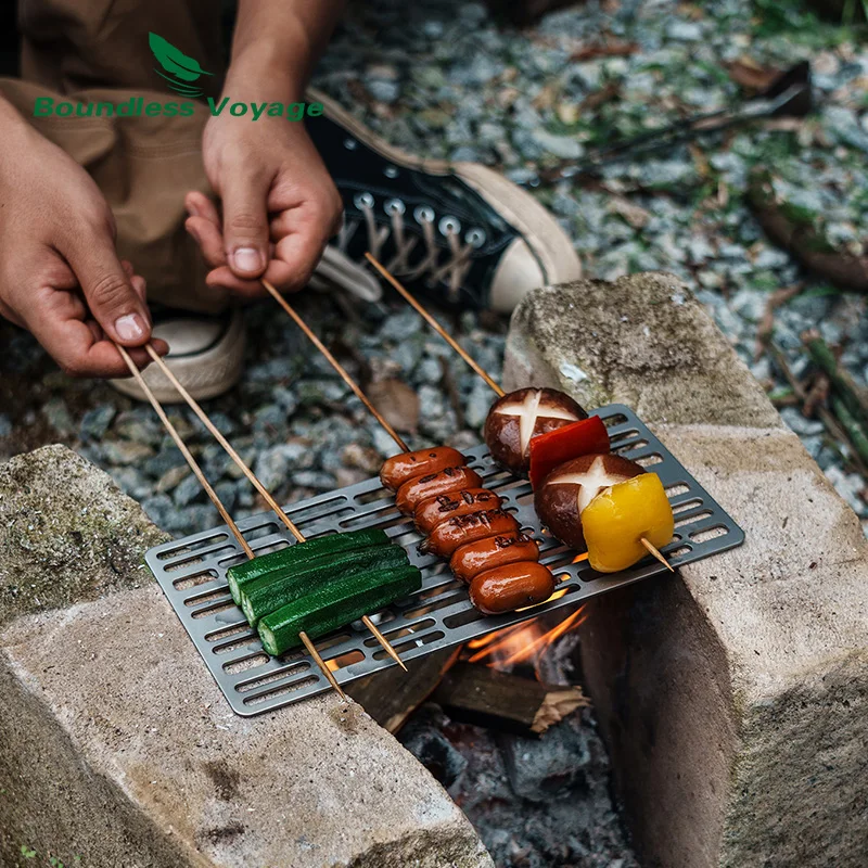 Boundless Voyage Titanium  Charcoal BBQ Grill Net Barbecue  for Family Garden Picnic Outdoor Camping Ultralight Durable