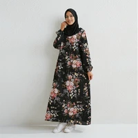 Robes musulmanes femmes robes Maxi Mujer robes femme robes amples à manches longues imprimé fleuri Robe décontractée Robe longue 3