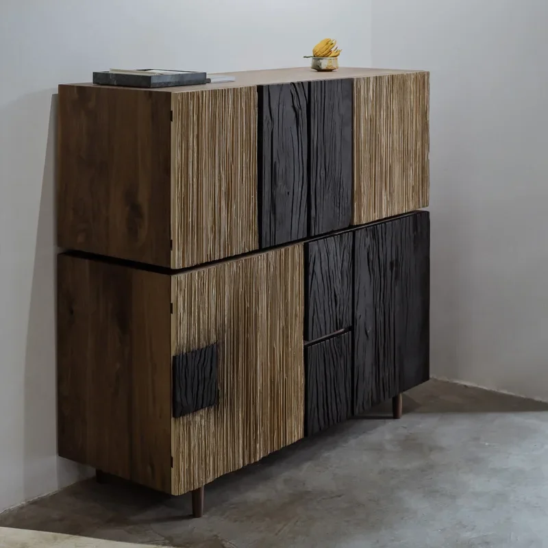 For Modern Entryway Side Cabinet Wabi Sabi Style Decorative Storage Console Table Foyer Display Unit Artistic Minimalist