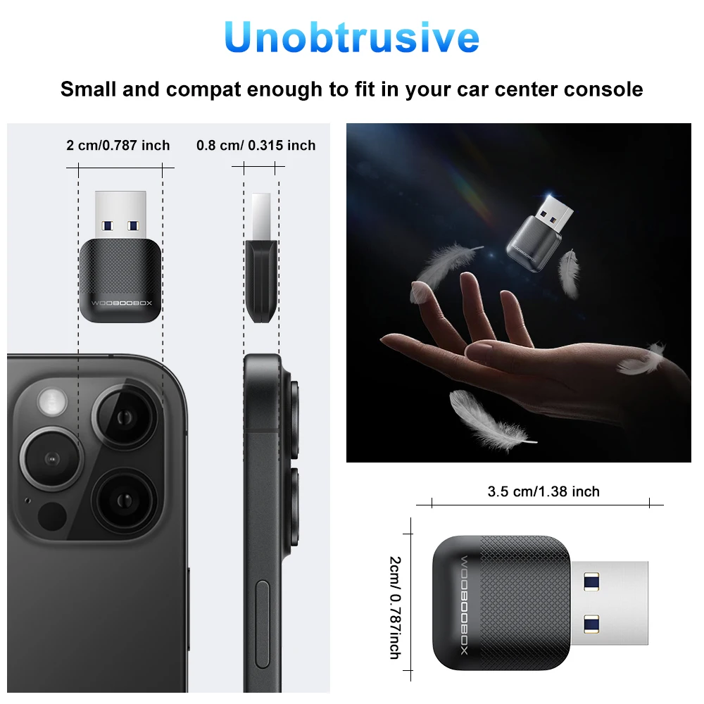미니 초슬림 2-in-1 무선 카플레이 어댑터 무선 카플레이 및 안드로이드 오토 동글