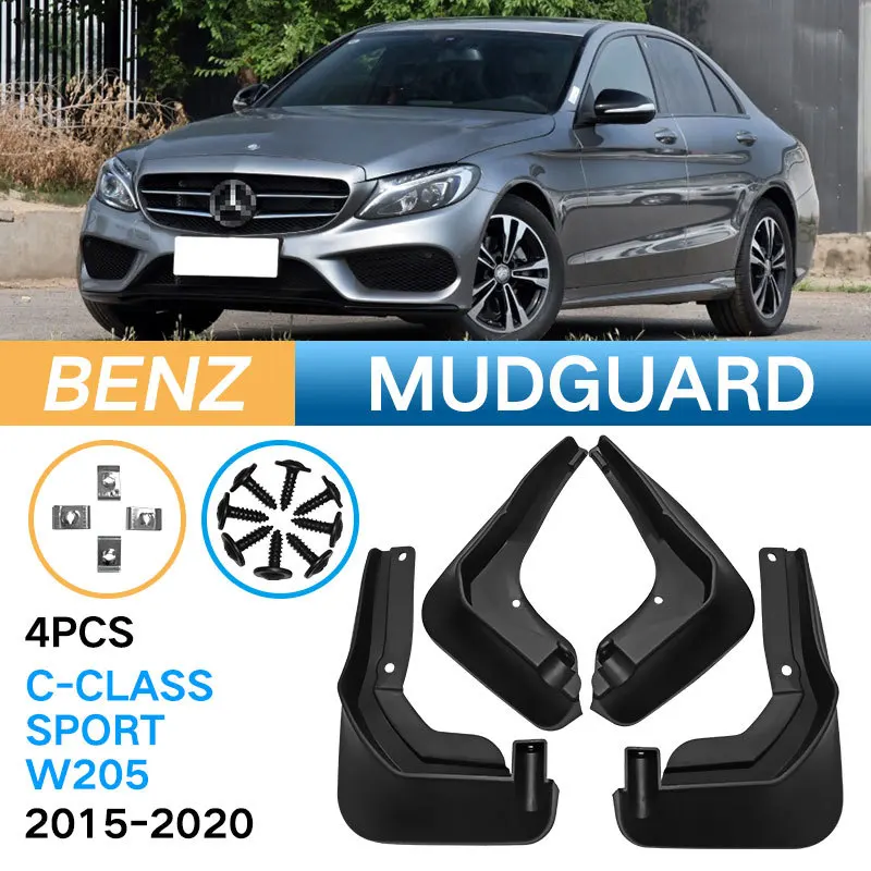 

Передние и задние брызговики для Mercedes Benz C Class Sport Sedan W205 2014-2021, брызговики, брызговики, защита стилей
