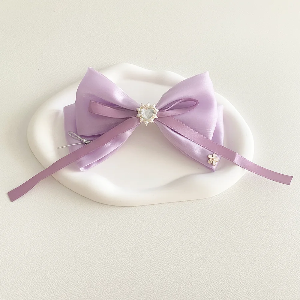 

Большие банты для волос для девочек, заколки для волос для девочек, фиолетовые аксессуары y2k, большая резинка для волос, заколка для волос, женские аксессуары для волос, предмет для девочек