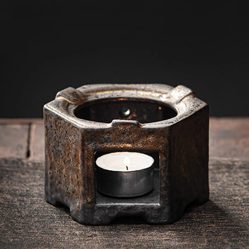 Vintage Tea Fire Stove Ceramic Stoneware Stoves Japanese Warmer Teaware Accessories Decoration Home Night Light Candle Heater