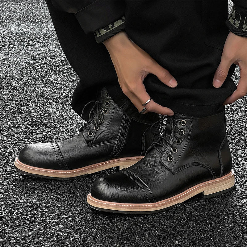 

COZOK Ankle boots men 2025 fashion comfortable brand leather Durable Stitchdown Rugged Style Work Boots Heritage Genuine Leather