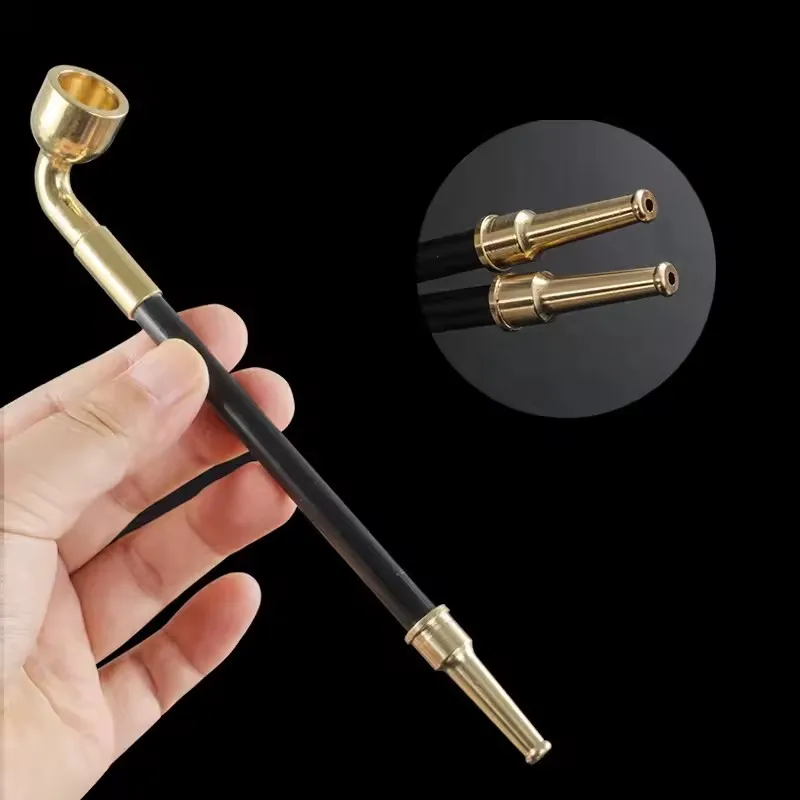 Old-style Copper Long Rod Smoking Tobacco Pipe Traditional 20/25/30/35/40/45cm Pipe Men's Smoker Gift