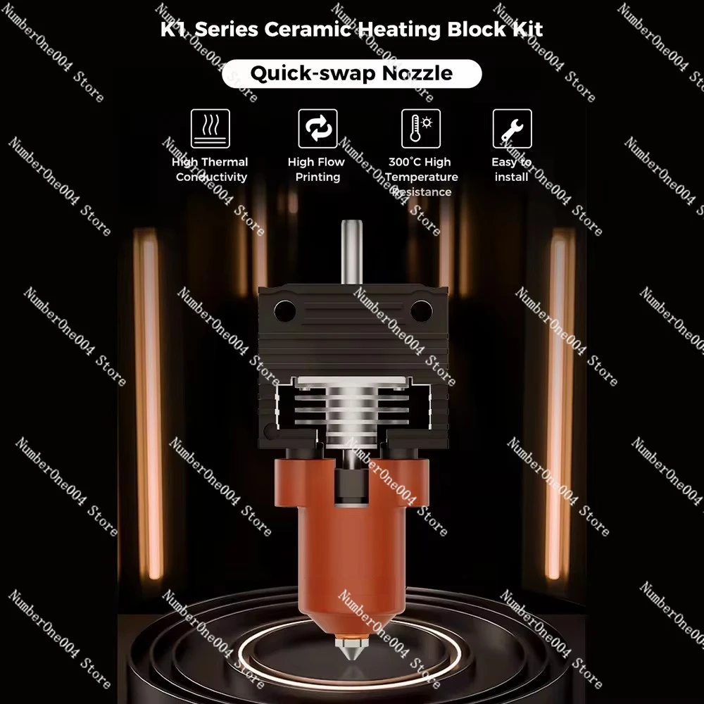 Series Ceramic Heating Block Kit Quick-swap All Metal Nozzle Kit for K1/K1 MAX 3D Printing Machines